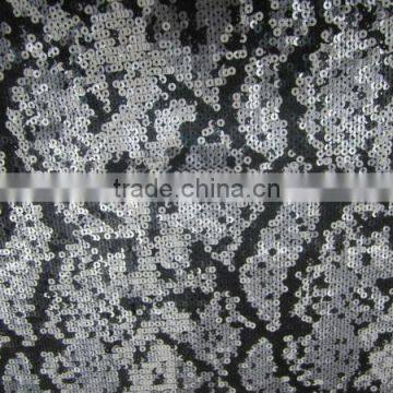 hot snake paillette sequin embroidery knitted fabric for dress