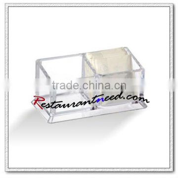 P113 Acrylic Rectangle 2 Compartments Sachet Holder