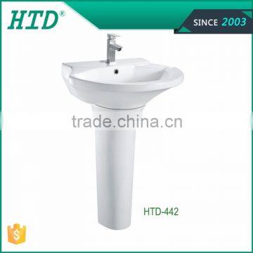 HTD-442 Newest discount fixing to wall back bathroom washing ceramic pedestal basin