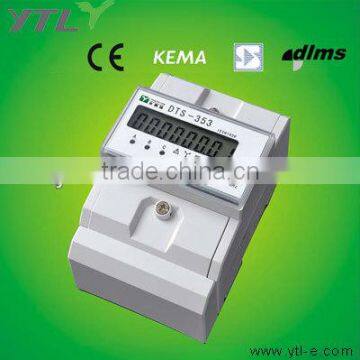 Three phase four module DIN-Rail electricity meter