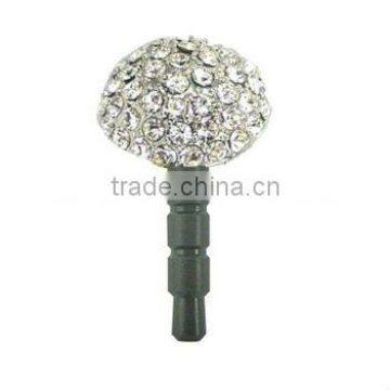 diamond earphone jack dust cap plug for mobile phone,designed by (C) charis,OEM service,good quality,pass SGS factory audit