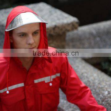 high visible reflective tape wateproof breathable raincoat with cover rainsuit with pant