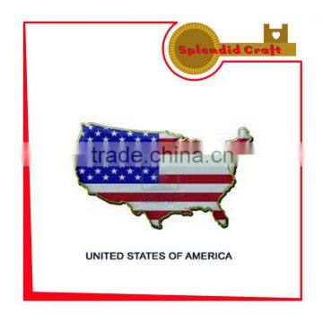 High quality USA map shape lapel pins