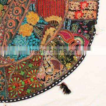 Indian Green Flloor Round Throw Cushions Indian Pillow Covers Indian Decorative Floor Cushions photo-5