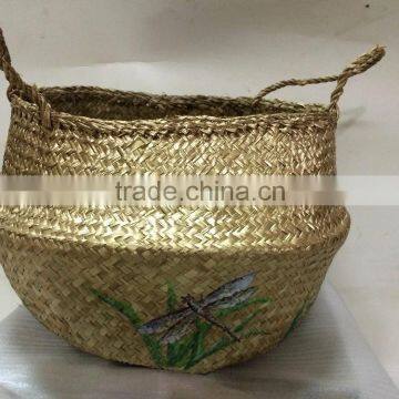 Hottest selling Eco-friendly natural seagrass belly basket from vietnam