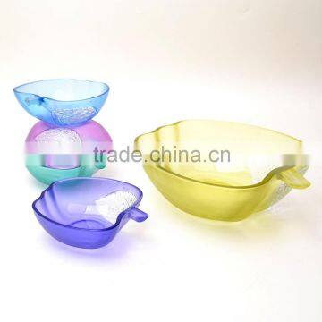 Sprayed Colored Glass Apple Shaped Bowl Mixing Glass Bowl Set photo-5