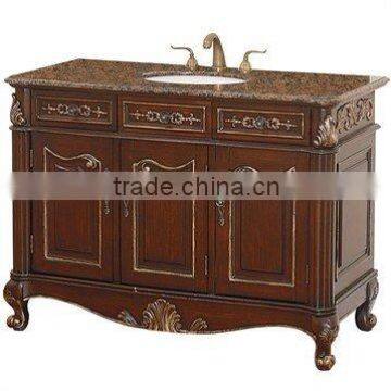 antique bathroom vanity with granite top