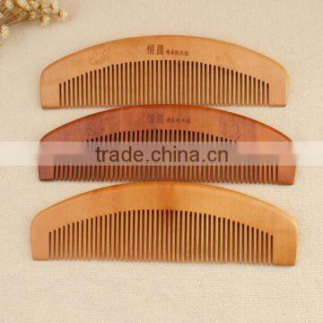 Handmade Sandalwood logo Pocket Comb Beard and Mustache Comb Hair Brush stock comb wholesale