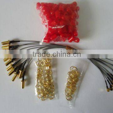 SMA Female bulkhead to MMCX right angle pigtail cable