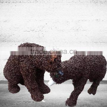 Small Artificial Grass Brown Bear Animal Shape