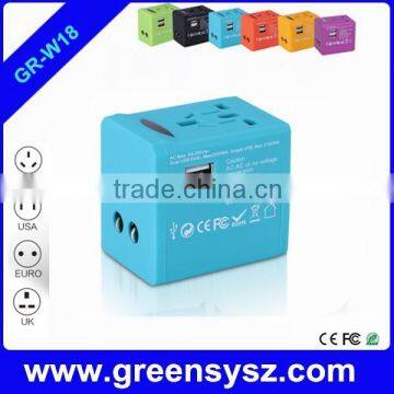 GR-W18 Corporate Gift Universal Electric Travel Adapter With 2 Usb Ports for Traveling photo-5