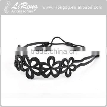 Black color Openwork Petal pattern christmas headband