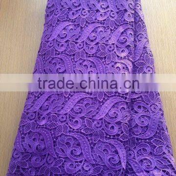 High quality African guipure lace/cord lace fabric/water soluble lace fabric for sewing/wedding