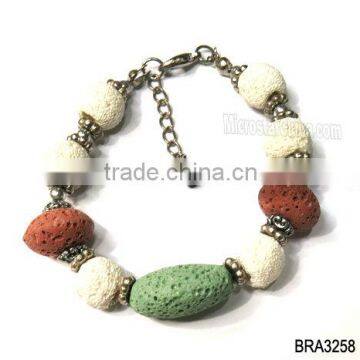 Hot selling fashion lava rock stone rock bracelet