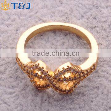 >>>2016 YIWU T&J Women Fashion Korean Style Rings Gold Plated Infinity Shape Rhinestone Crystal Rings for Lady/ photo-5