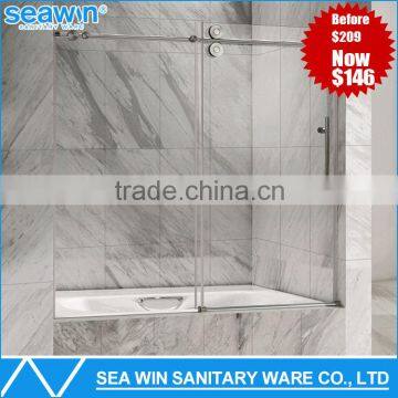 Popular Frameless Sliding Glass Shower Screen Door