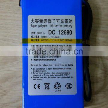 12V 6800MA Rechargeable Li-ion Battery / 12v lithium battery / Rechargeable lithium battery