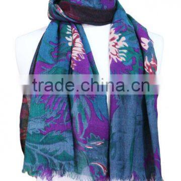 100% pure wool printed scarf scarves and shawls