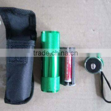 1w bright Aluminum 9 led torch with bag