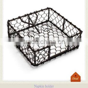 Metal antique mesh napkin basket