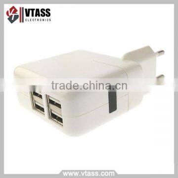 Hot new products for 2016 5V 2A US/EU/UK plug wall 4 usb port charger for iPhone charger