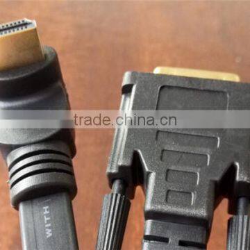 Flat Type 90 Degree HDMIA Male to DVI Male Cable Top Quality Cabletolink