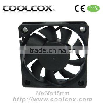 CoolCox 60x60x15mm DC Axial Fan,6015 brushless fan,DC axial fan 60mm,Small exhaust fan,2pin or 3pin connector