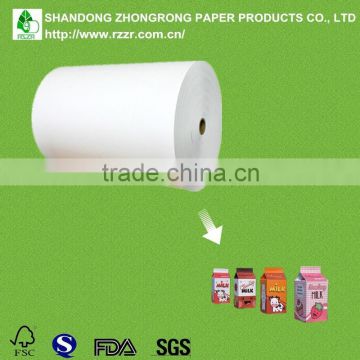 food grade 290gsm PE coated milk box paper