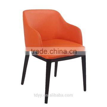 TDSM-43-2 QVB HANGZHOU JIANDE TONGDA BIRCH WOOD LEG PU LEAHTER SEATING AND BACK SIDE DINING CHAIR