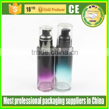 cosmetic packaging use glass lotion bottle with pump