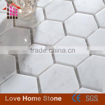 New Products 2016 Carrara White Marble Mosaic Tile With Low Price photo-3