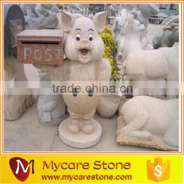 2015 hot selling stone animal letter box for garden decoration