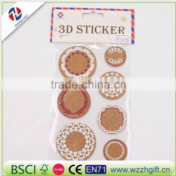 new arrived self-adhesive fancy decorative craft quality wholesale decal elegant cork sticker