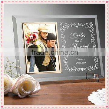 Clear Engraved Table Picture Frame For Anniversary Souvenir