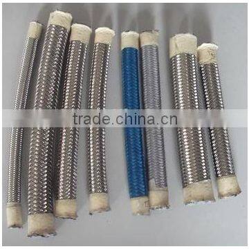 High pressure 1 meter stainless steel braided teflon PTFE fuel oil hose