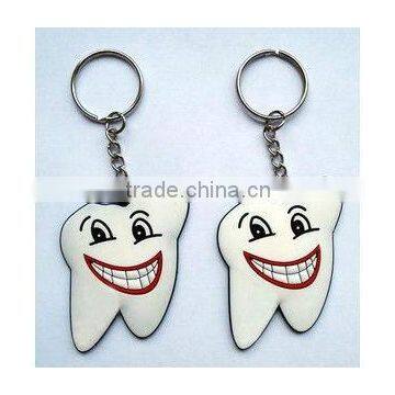 tooth shape PVC Keychain,Silicone key holder,Rubber key chain