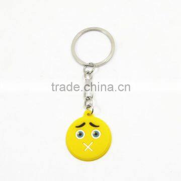 Cheap Custom Cute Cute Face Advertising Key Ring/ Soft PVC Funny Face Promotion Keychain photo-2