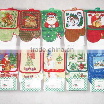 Christmas Printed Kitchen Apron Set China Suppliers photo-2