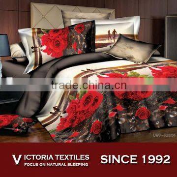 4 pieces bed set with pillowcases full bedding comforter cover sets 3D