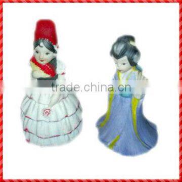 2013 Hot Selling Custom Made Pretty Lady Decorative Ceramic Bell