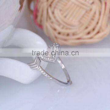 Romantic Cupid's Love Arrow Open Ended Ring With Zircon Silver photo-3