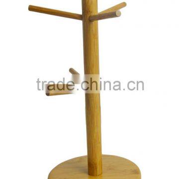Bamboo 6 Cup Holder / Coffee Mug Stand / Mug Hanger Rack--Xingyuan photo-3
