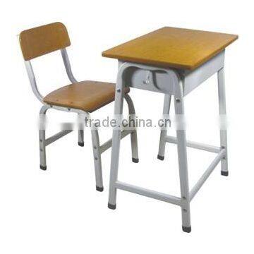 Cheap student desk and chair/metal wooden school furniture