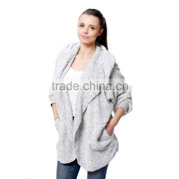 2015 New Design Women Ladies Two-Tone Snuggle Fleece Outerwear Shrug Poncho Cape Cardigan Sweater