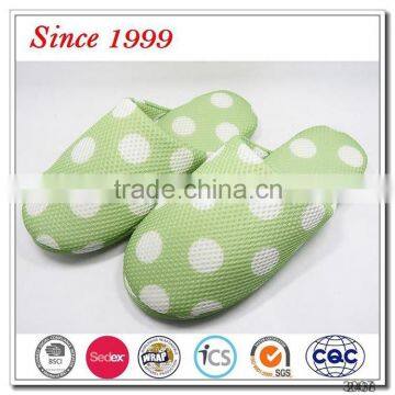 fresh green wave point customized logo indoor slippers