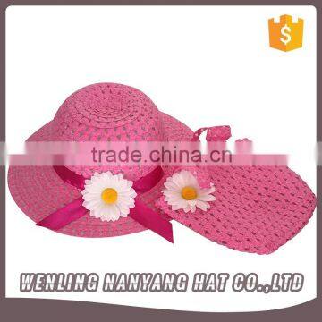 Wheat straw Children's Beach Bag and Sun Hat