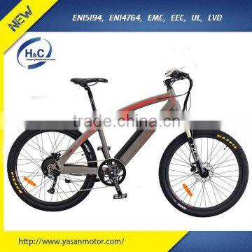 2016 new style 26 inch EC electric charging electric bikes with pedals downhill mountain bike