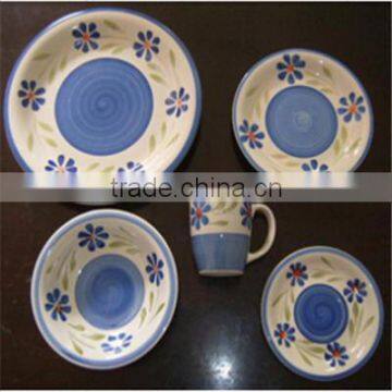 exporter houseware , chinese ceramic dinnerware ,stoneware 18pcs hand-painted dinnerware