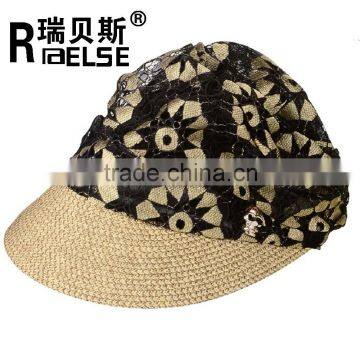 fashion girl wide brim hat sun visor hat cheap paper straw hat