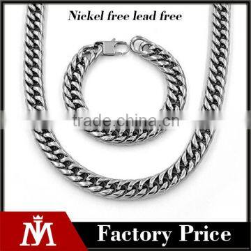 2016 newest design wholesale stainless steel fashion mens jewelry set